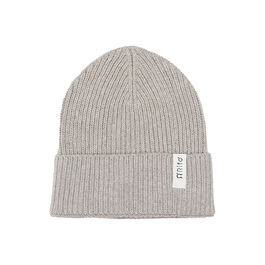 Grey recycled cotton rib knit hat